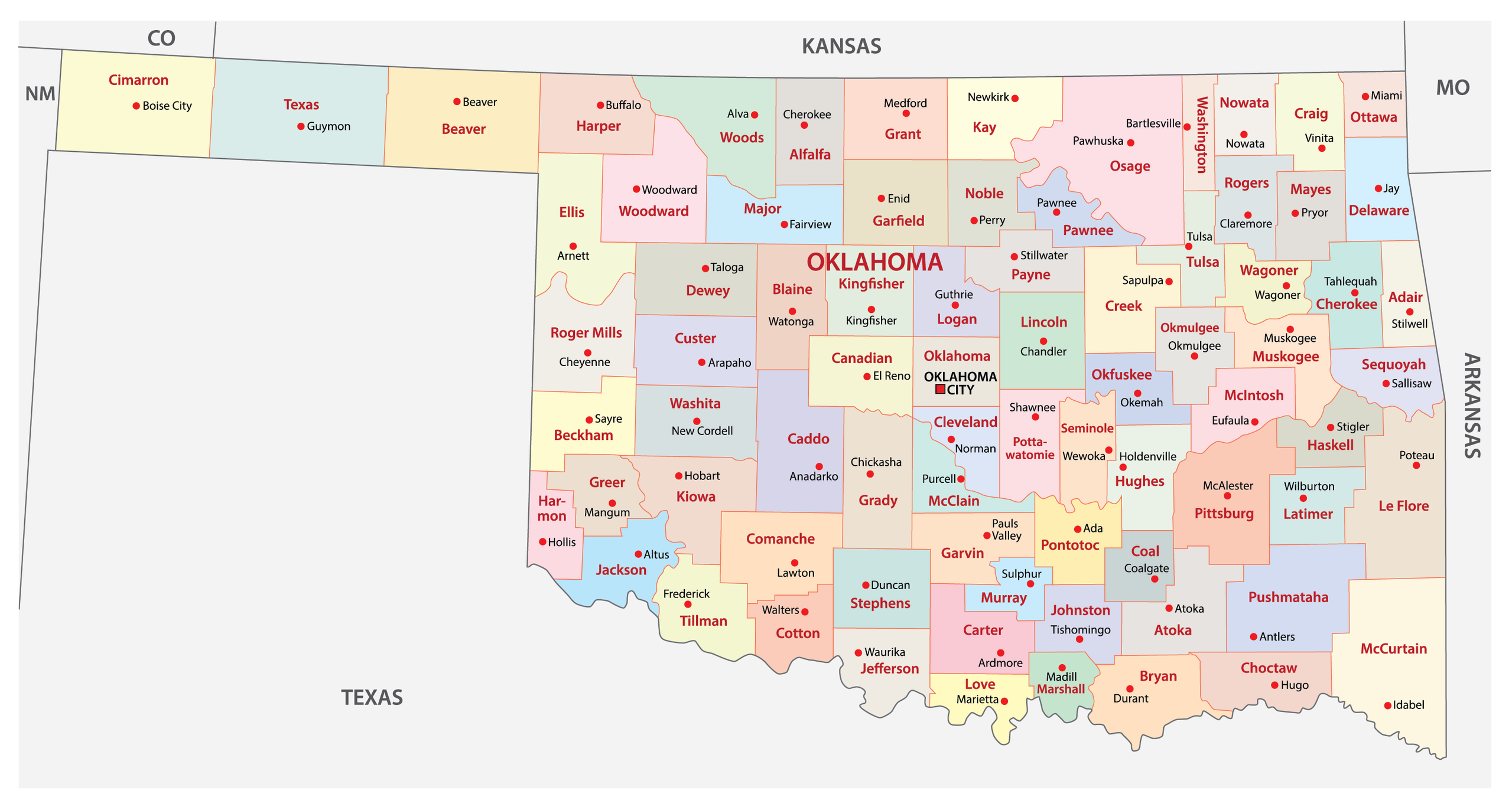 Oklahoma Maps Facts World Atlas