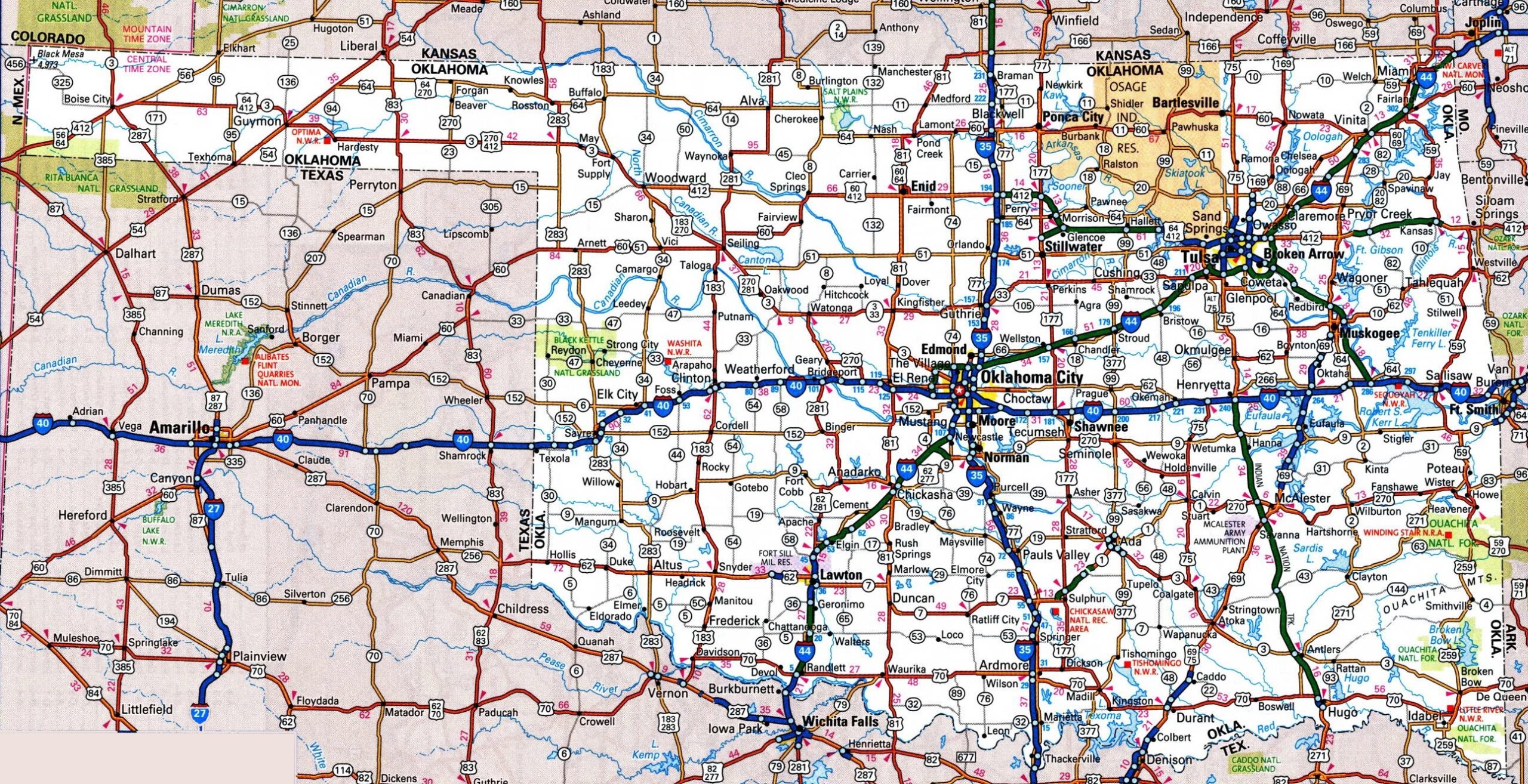 Printable Map Of Ok