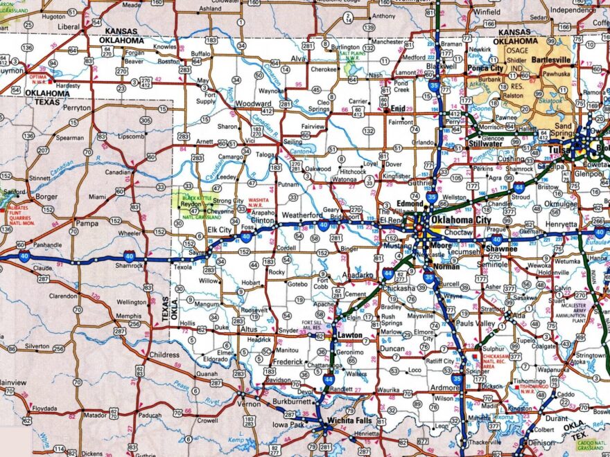 Oklahoma road map SaveYour Town