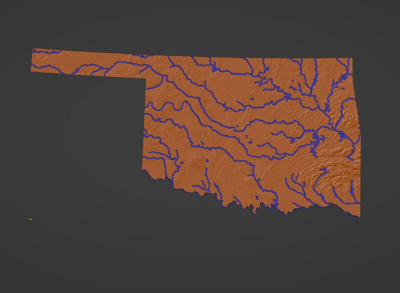 Free Printable Topographical Map Of Oklahoma