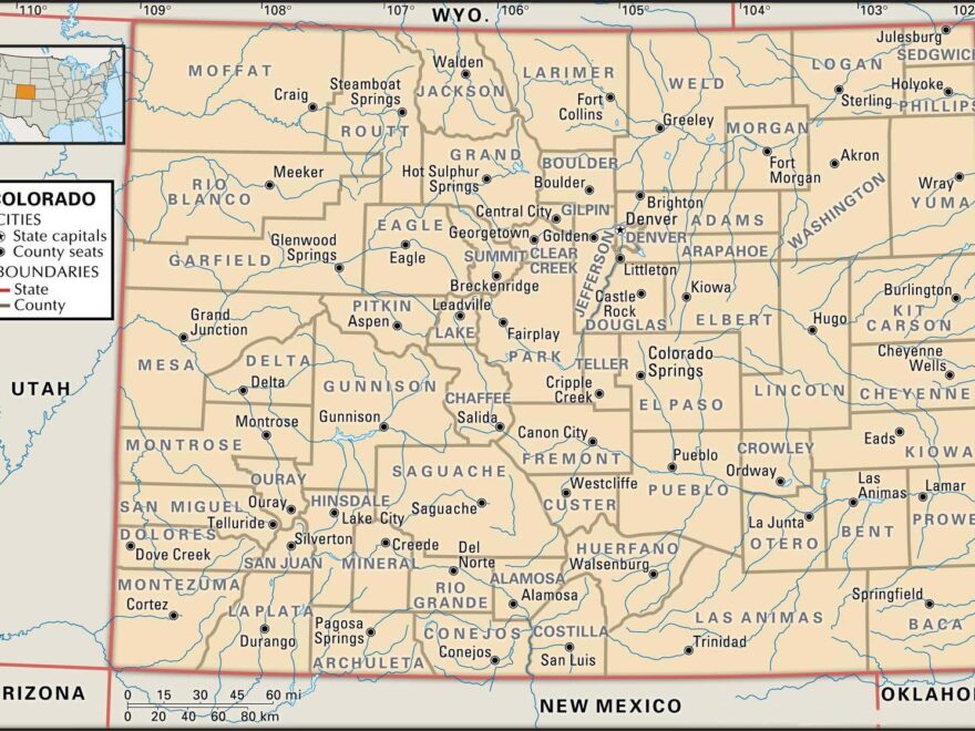 Old Historical City County And State Maps Of Colorado