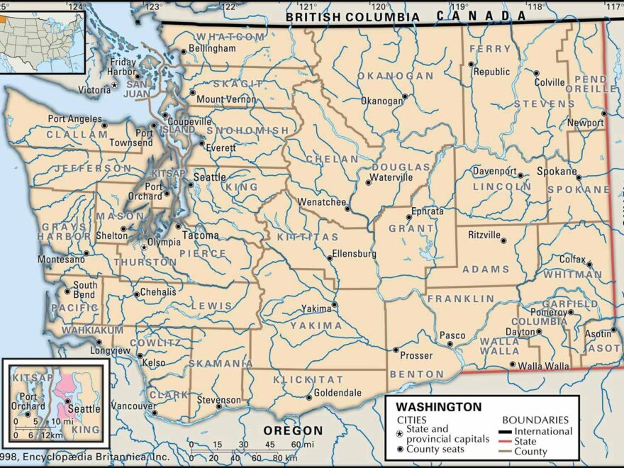 Old Historical City County And State Maps Of Washington