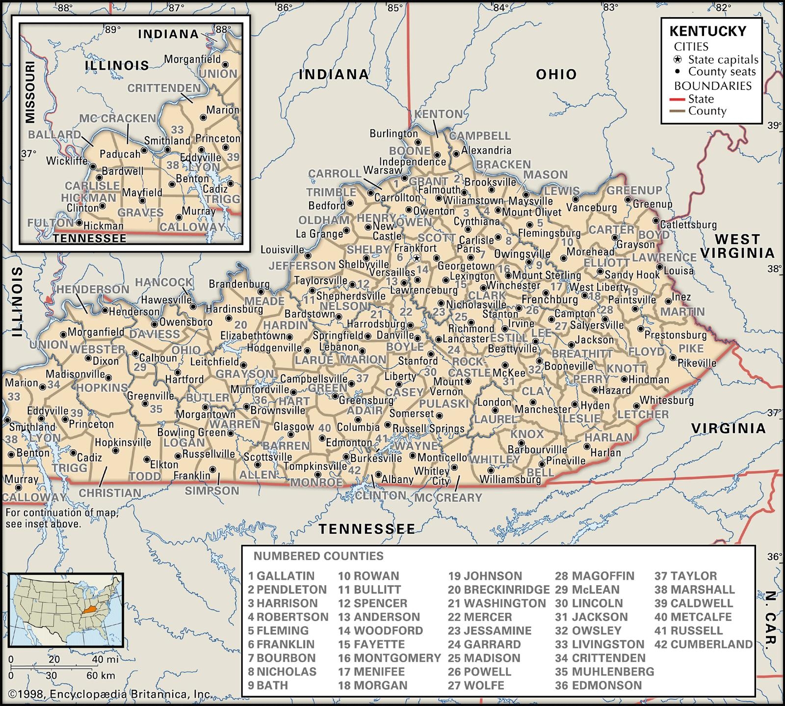 Kentucky Road Maps Free Printable