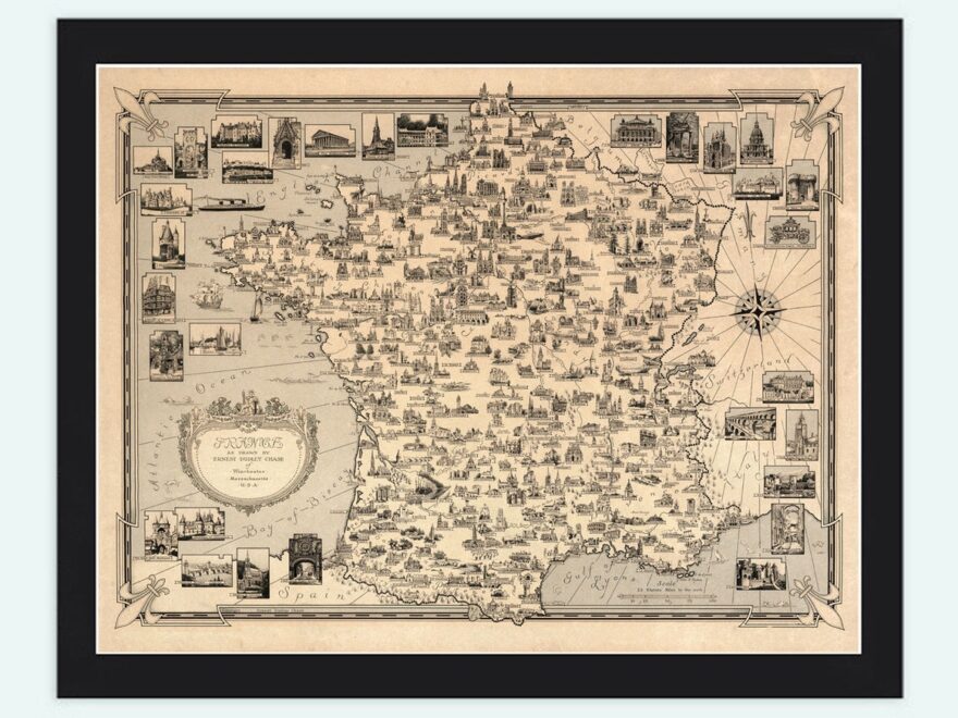 Old Map Of France 1945 Vintage Map Wall Map Print VINTAGE MAPS AND PRINTS