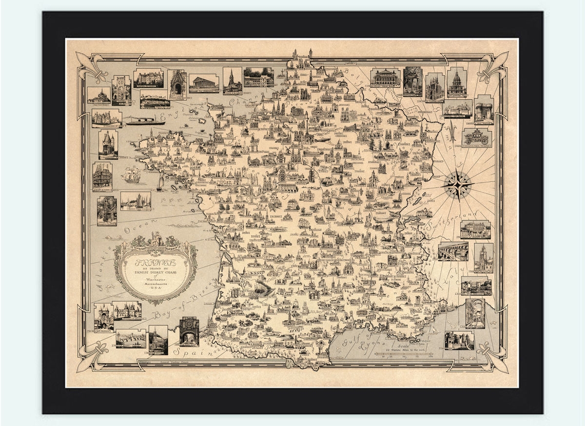 Old Map Of France 1945 Vintage Map Wall Map Print VINTAGE MAPS AND PRINTS