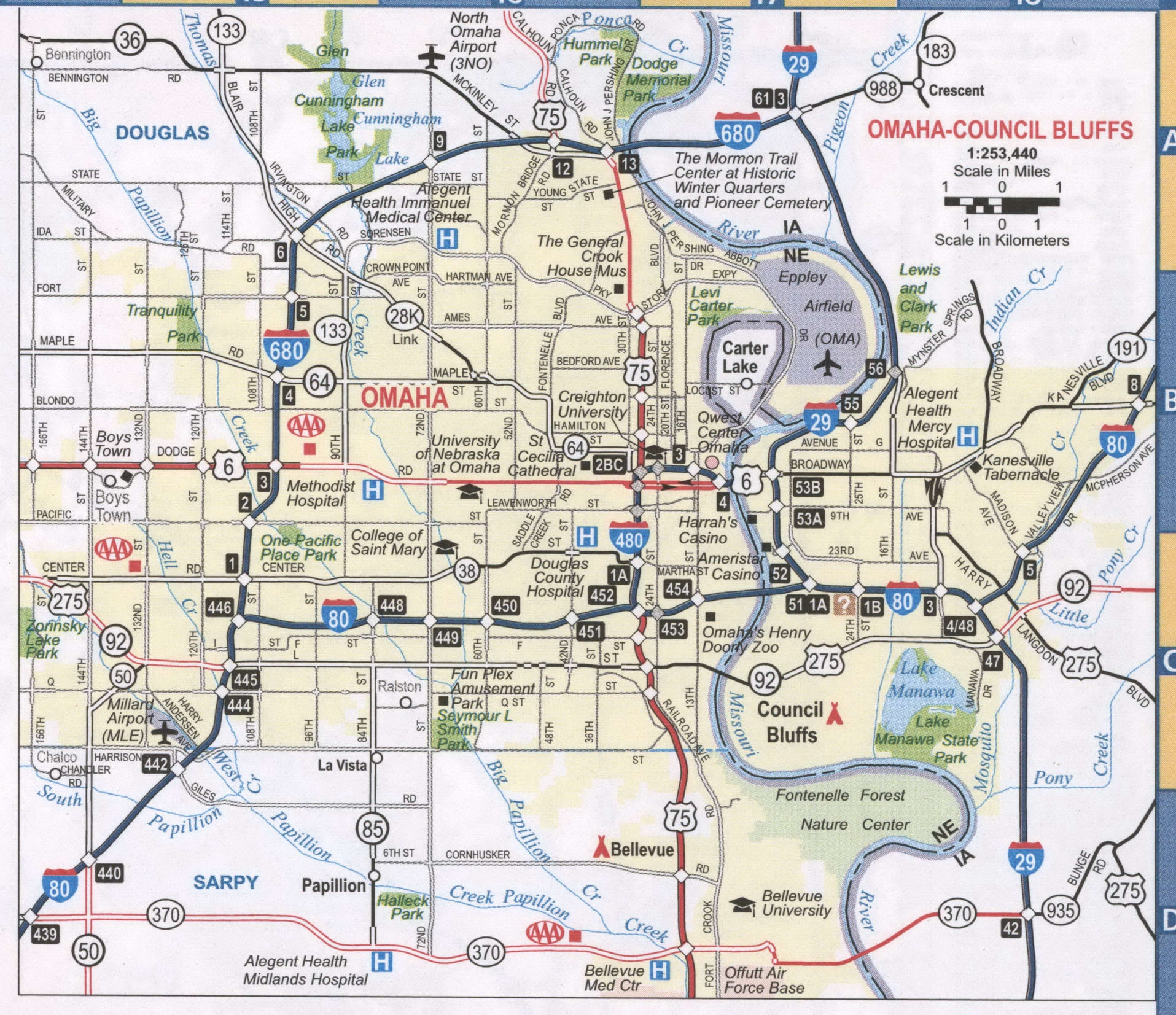 Free Printable Map Of Omaha Neb