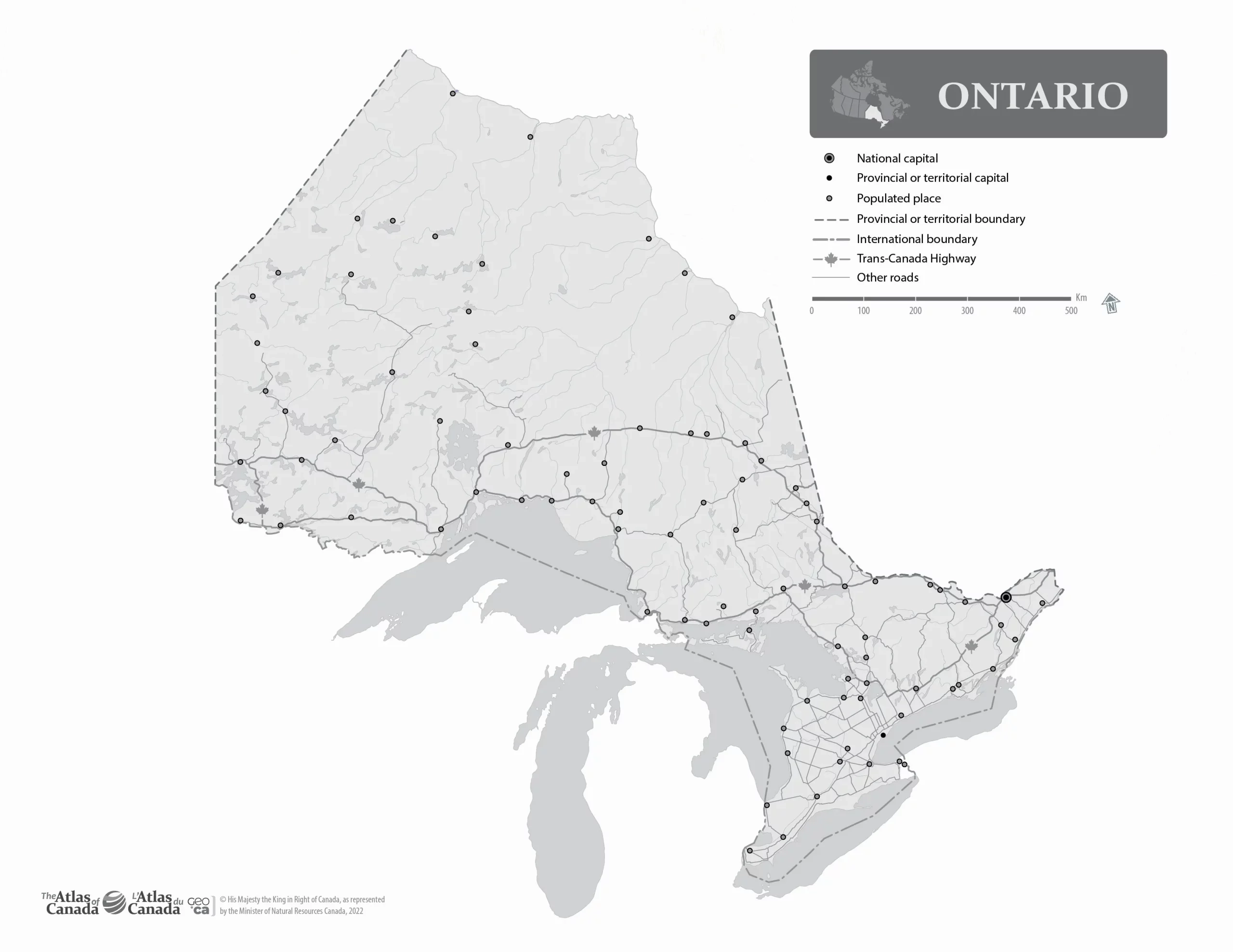 Ontario Without Names Map Printable JPG PDF Maps