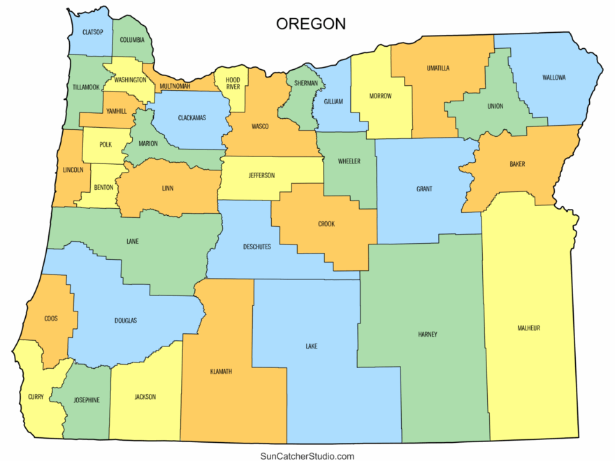 Oregon County Map Printable State Map With County Lines Free Printables Monograms Design Tools Patterns DIY Projects
