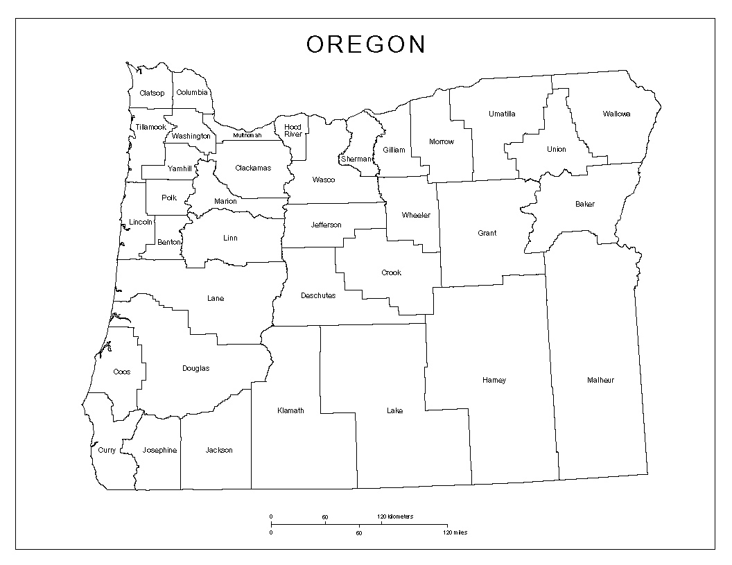 Oregon Labeled Map