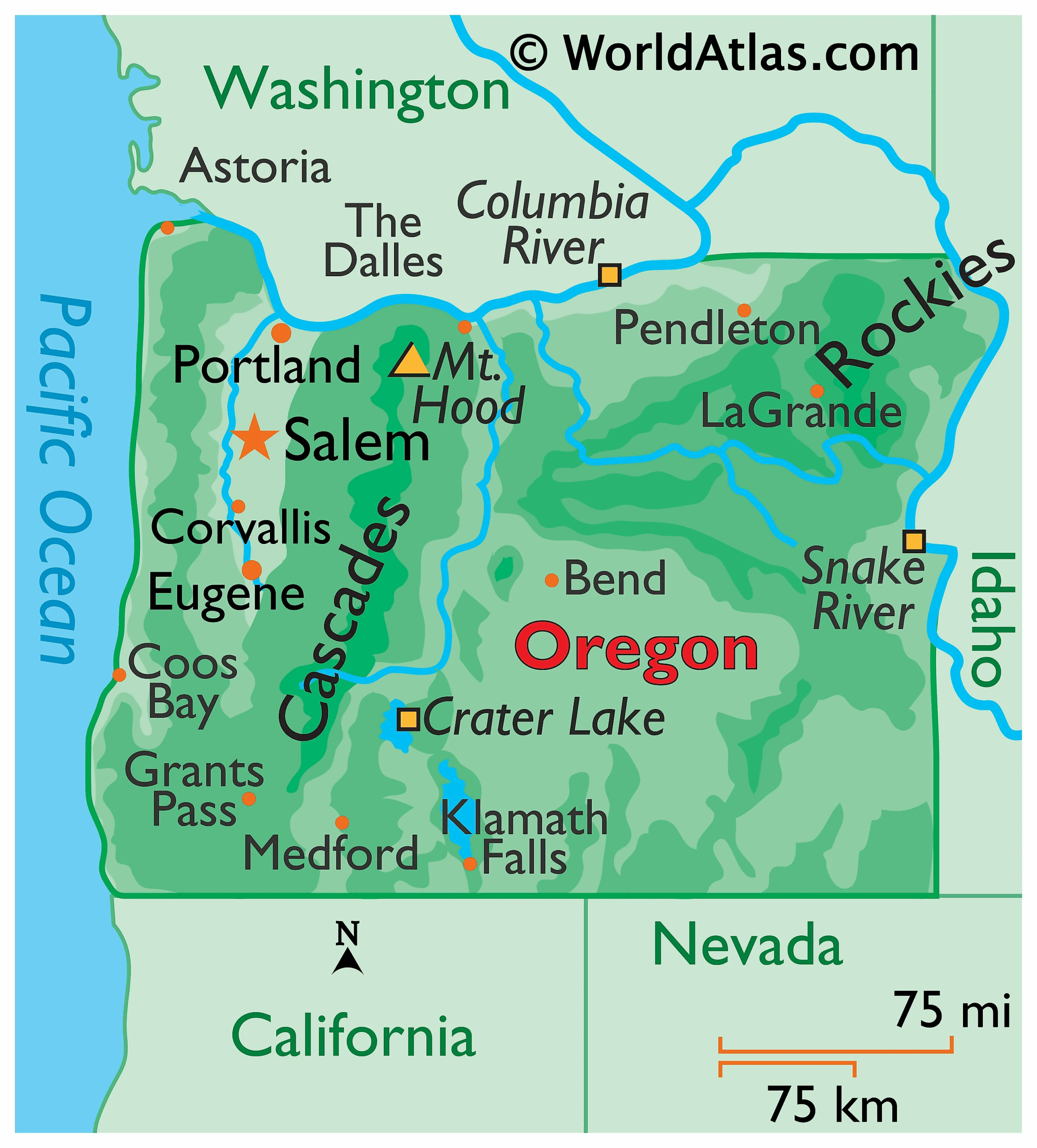 Oregon Maps Facts World Atlas