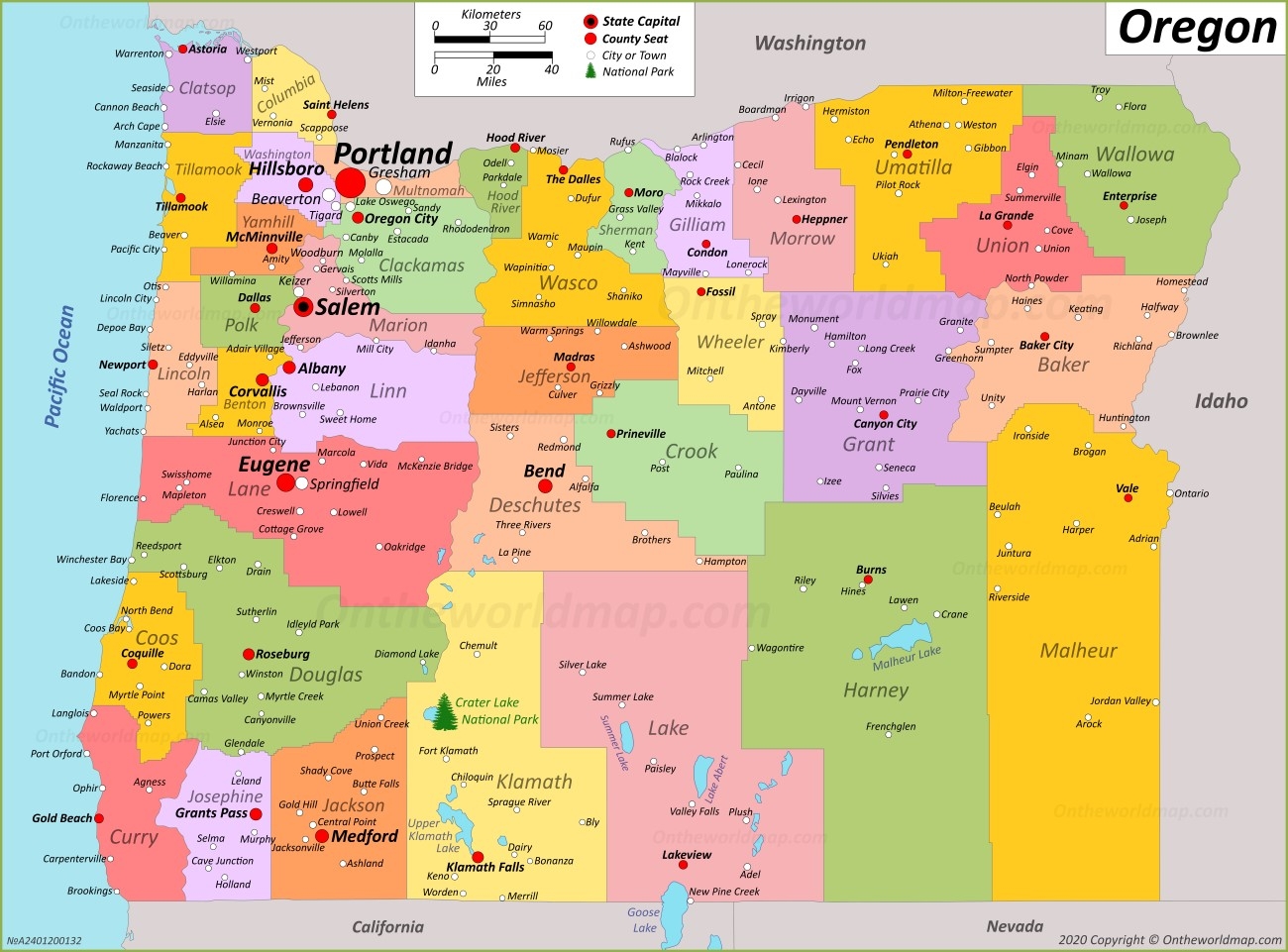 Oregon State Map USA Detailed Maps Of Oregon OR 