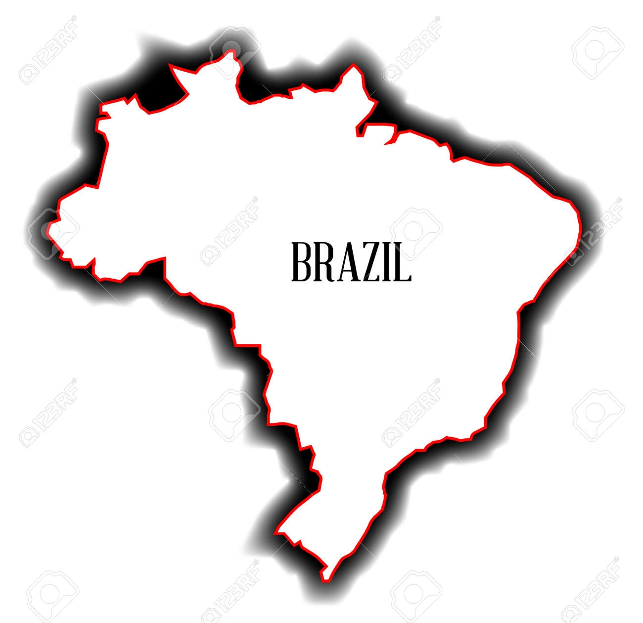 Outline Blank Map Of The South American Country Of Brazil Royalty Free SVG Cliparts Vectors And Stock Illustration Image 38903294 