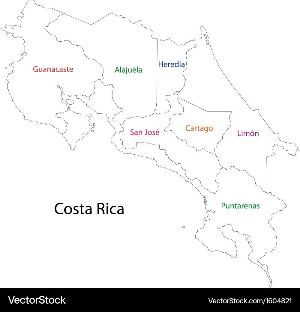Printable Blackline Map Of Costa Rica
