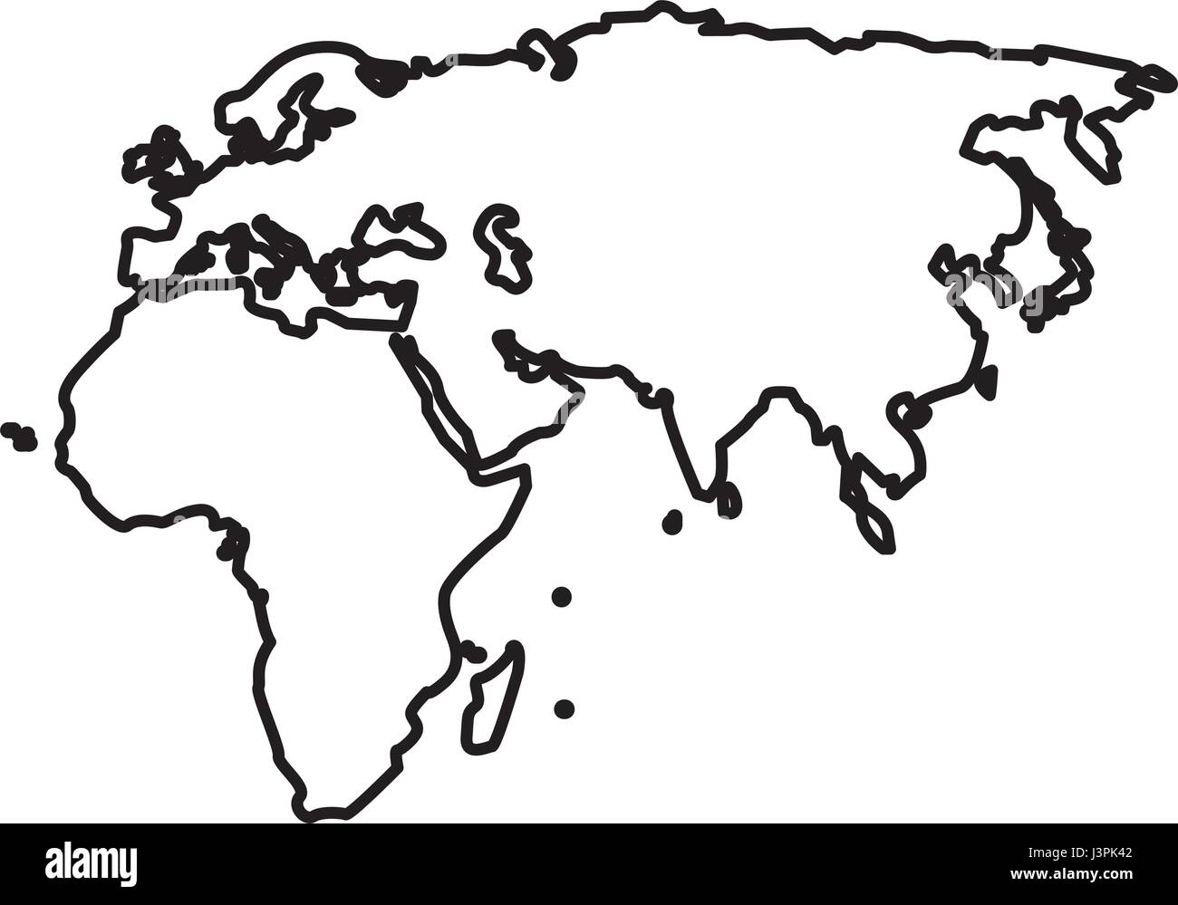 Outline Map European African And Asian Continent Stock Vector Image Art Alamy