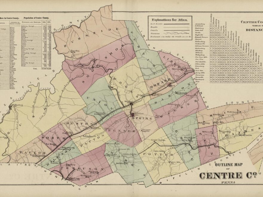 Outline Map Of Centre County Pennsylvania Library Of Congress
