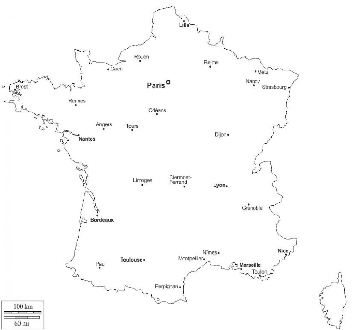 Outline Map Of France France Map Outline With Cities Western Europe Europe Outline Map Of France France Map Outline With Cities Western Europe Europe