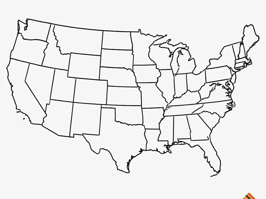 Outline Of The United States On Transparent Background Created On Craiyon