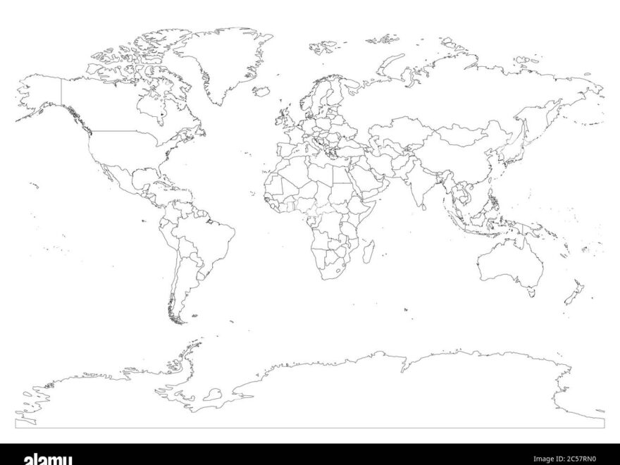 Outline World Map Hi res Stock Photography And Images Alamy