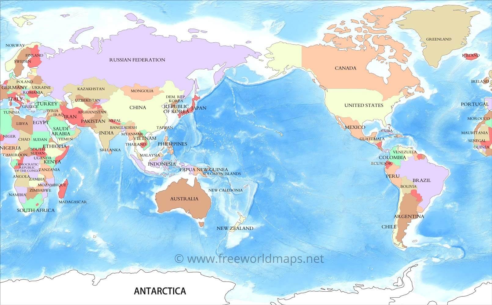Printable Map Of World With Countries