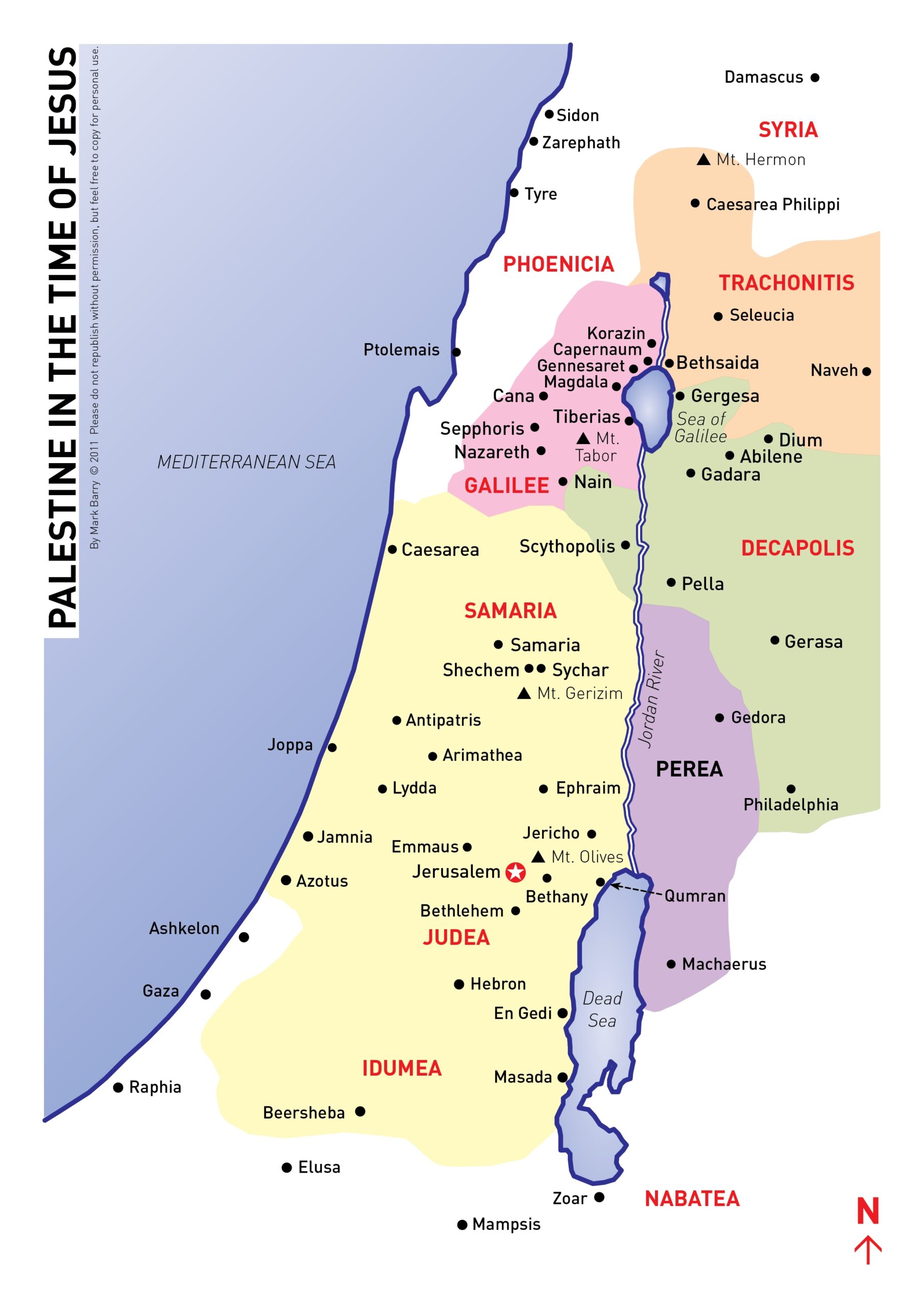 Printable Map Of Israel And Palestine
