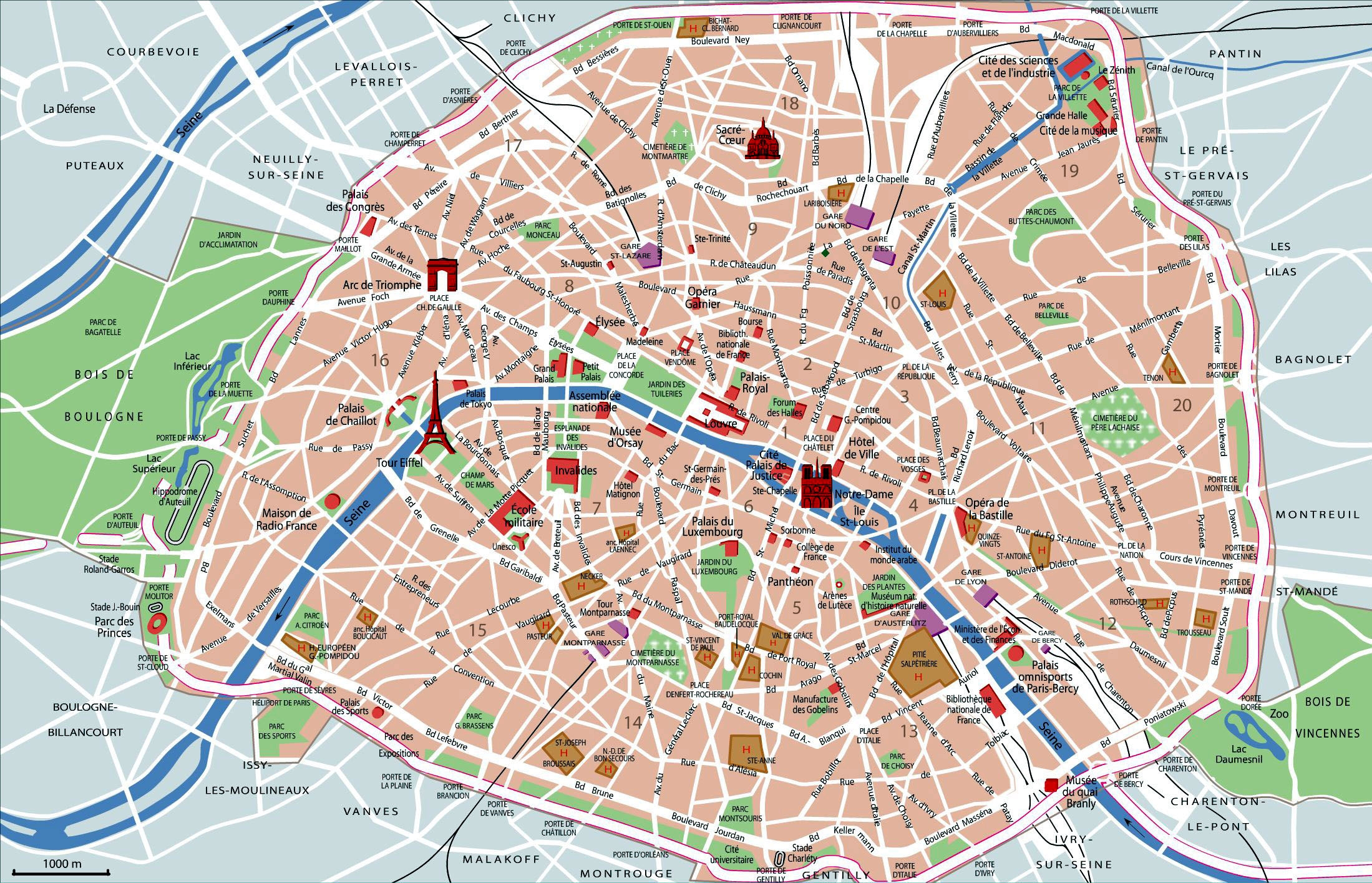 Map Of Paris Arrondissements Printable