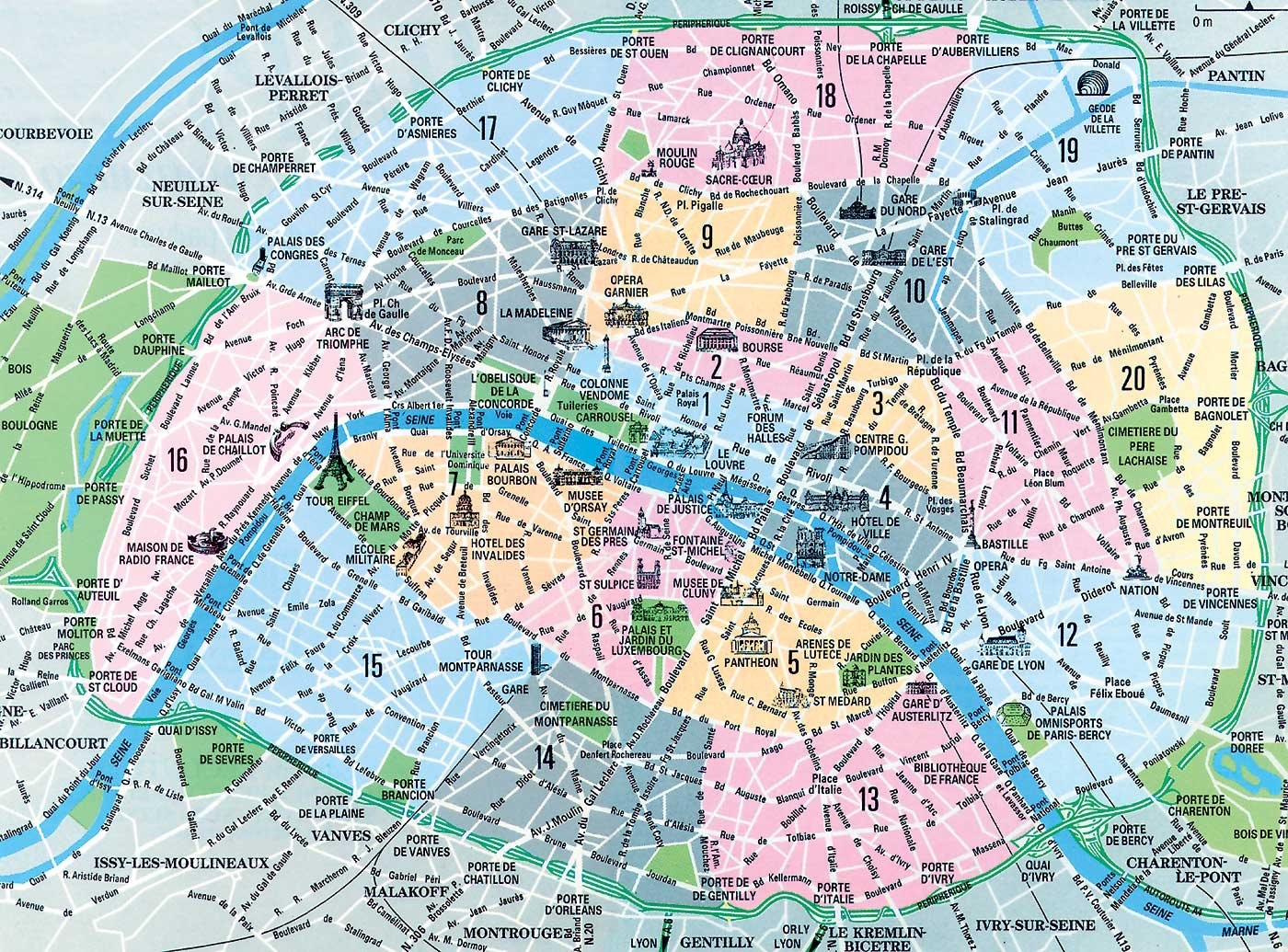 City Map Of Paris Printable