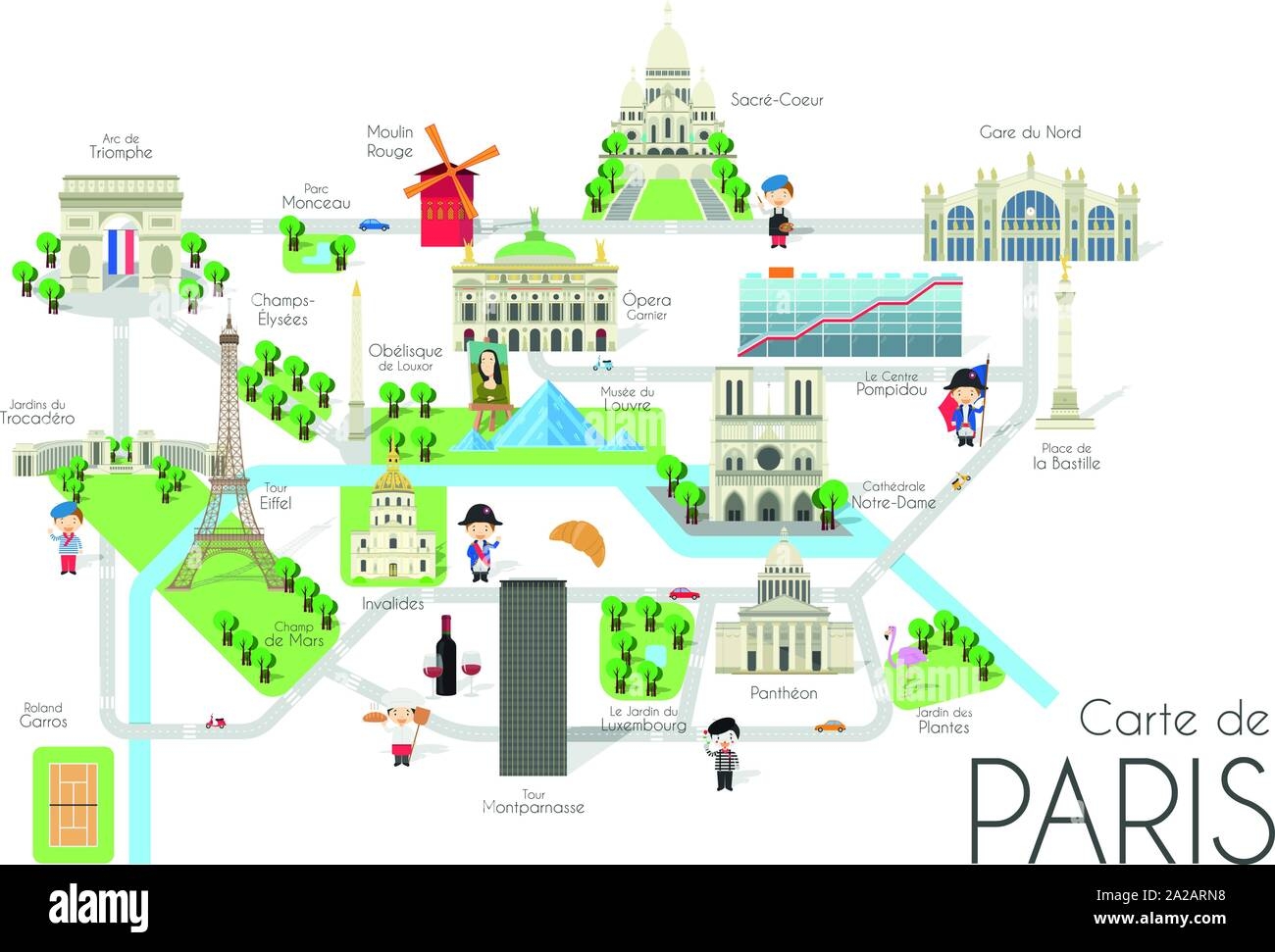 Paris City Map Stock Vector Images Alamy