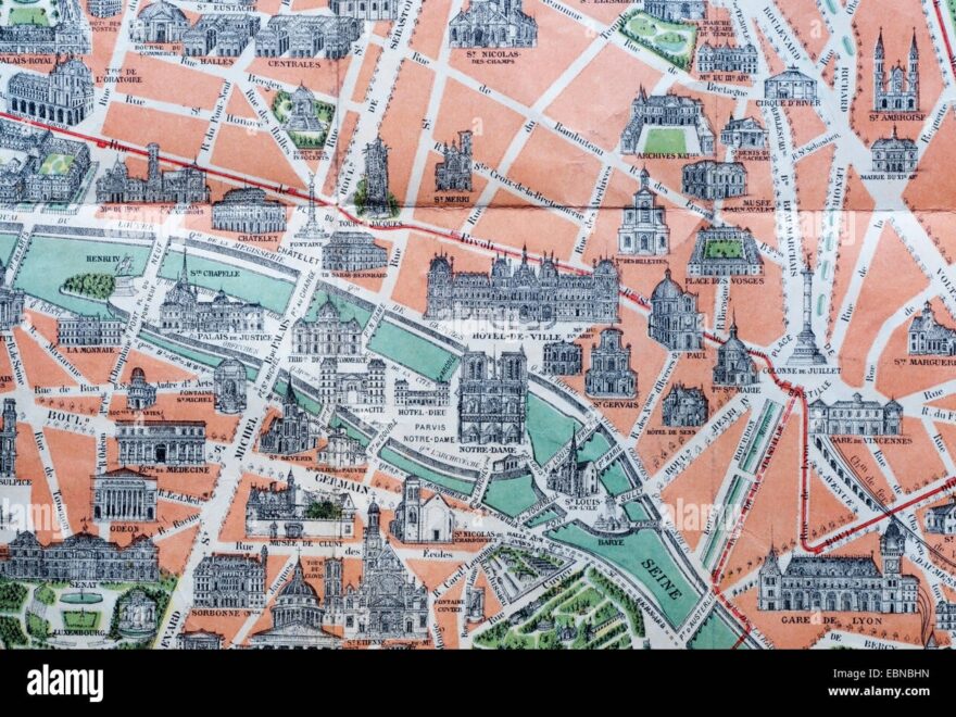 Paris Map Hi res Stock Photography And Images Alamy