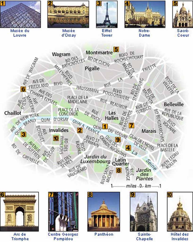 Paris Maps Top Tourist Attractions Free Printable MapaPlan