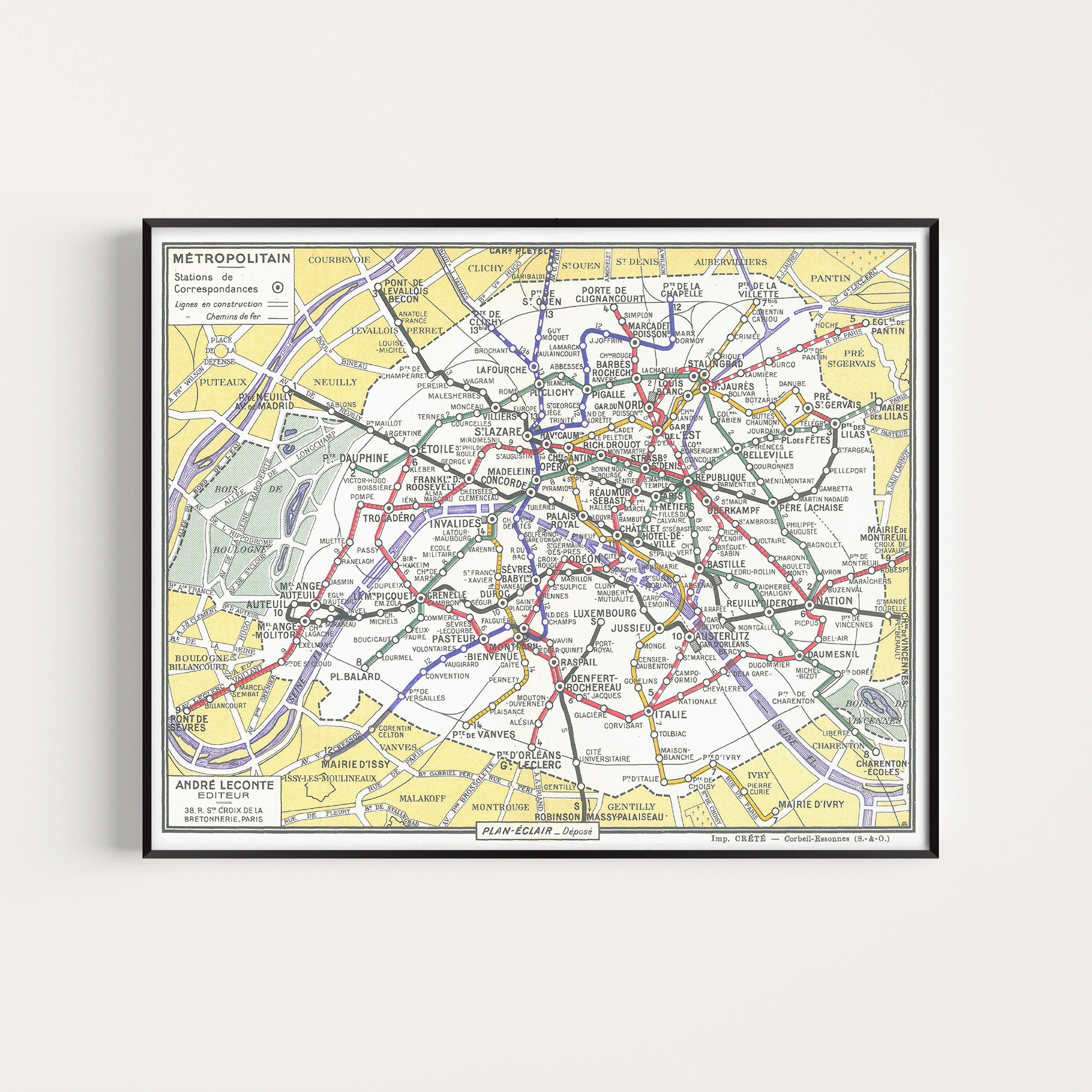 Paris Metro Map Printable Version