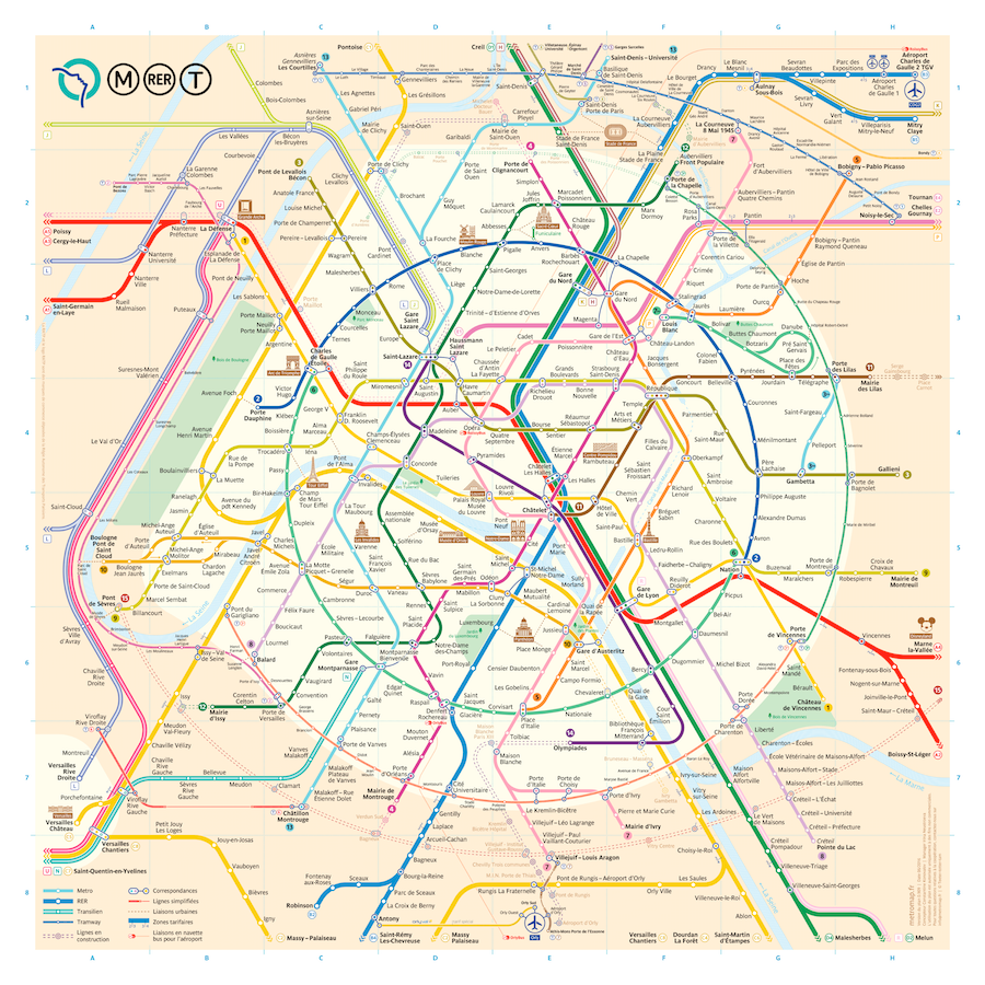 Paris Metro Map Printable