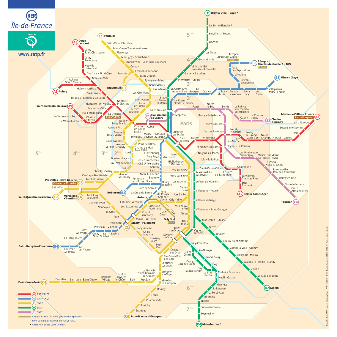 Paris RER Map