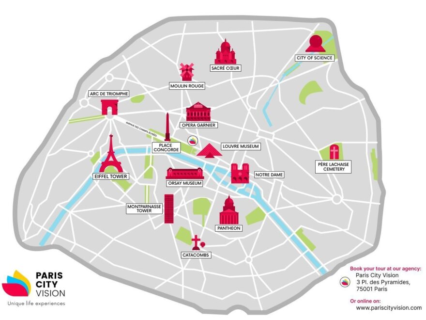 Paris Tourist Map Downloadable Map PARISCityVISION