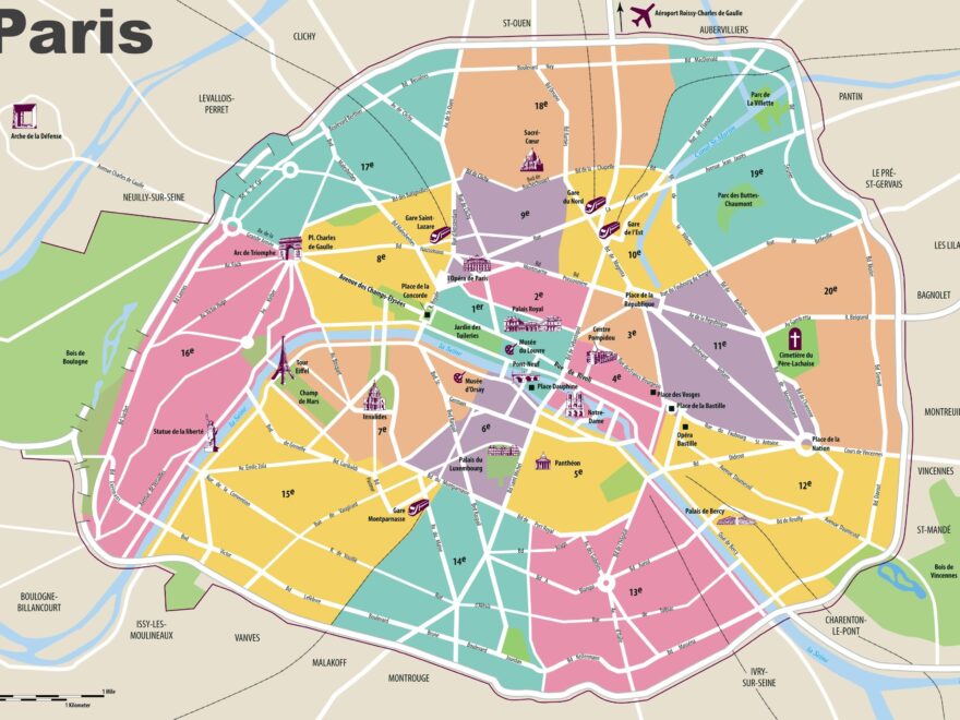 Paris Travel Map Paris Visitor Map le de France France