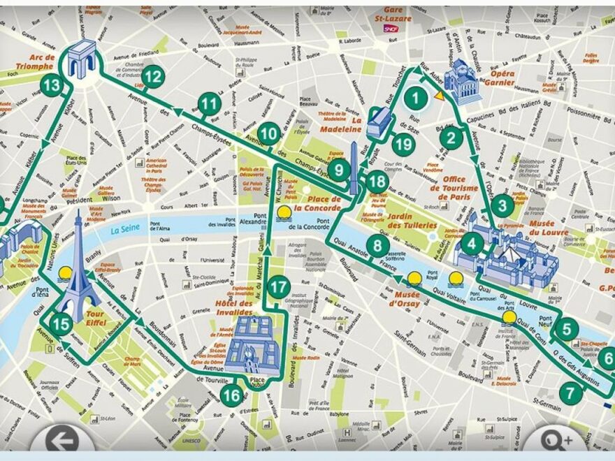 Paris Walking Map Paris Walking Tour Map le de France France