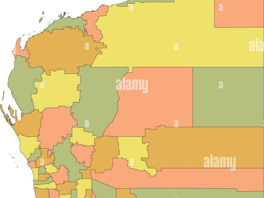 Pastel Map Of Local Government Areas Of WESTERN AUSTRALIA Stock Vector Image Art Alamy