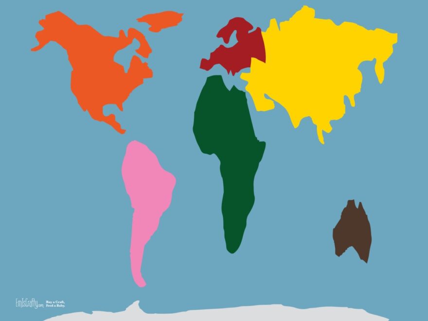 Pattern For World Continent Map Gall Projection Not Peters Interactive On Felt Or Paper 3x5 Ft Printable Em Is Crafty
