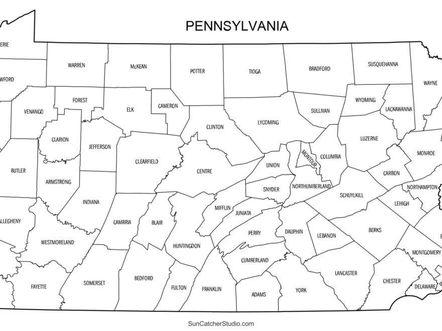 Pennsylvania County Map Printable State Map With County Lines Free Printables Monograms Design Tools Patterns DIY Projects