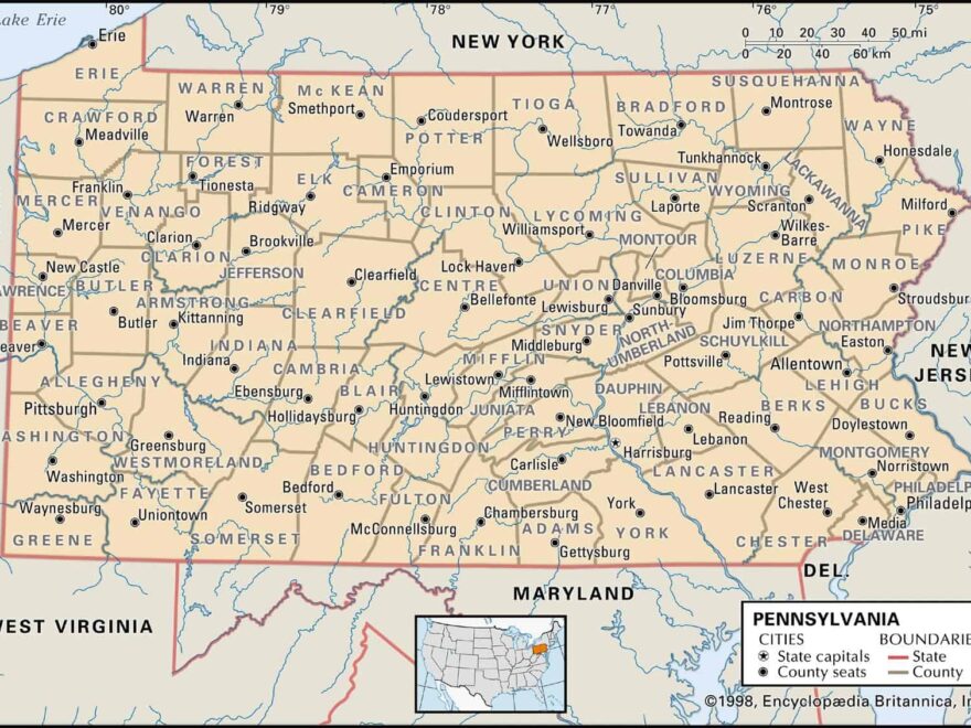 Pennsylvania County Maps Interactive History Complete List