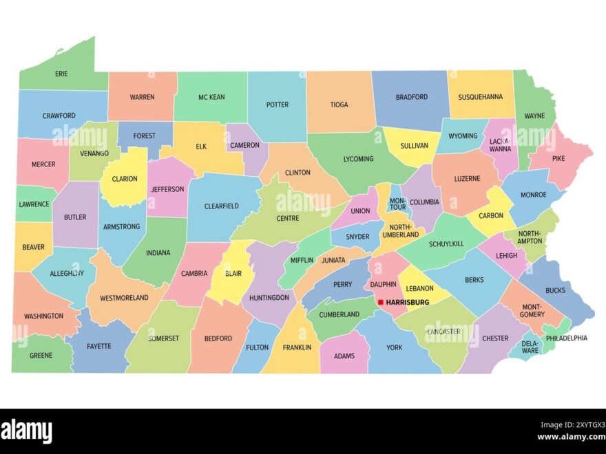 Pennsylvania Map District Hi res Stock Photography And Images Alamy