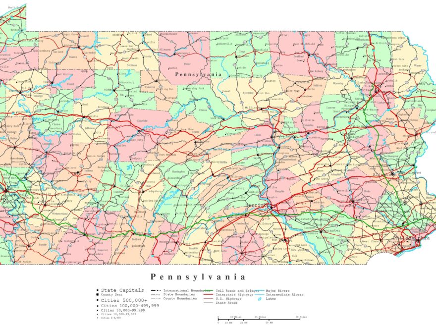 Pennsylvania Printable Map