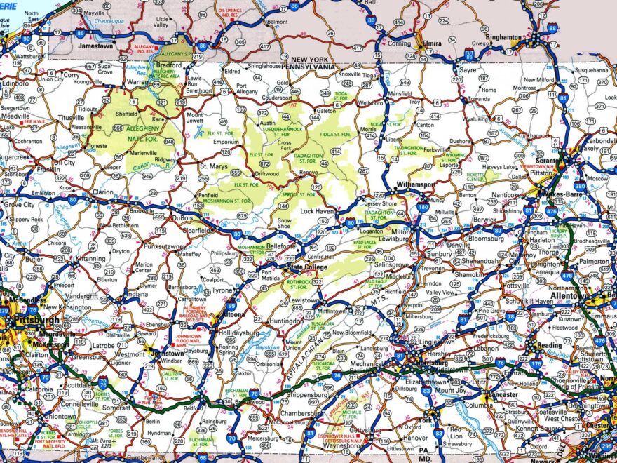 Pennsylvania Road Map Ontheworldmap