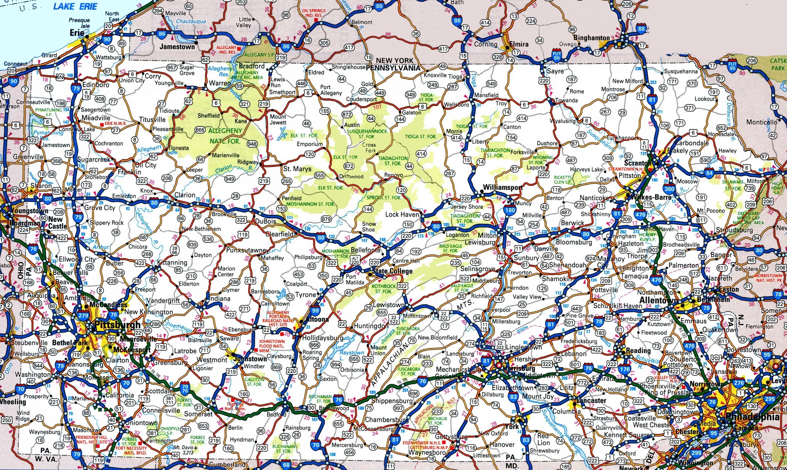 Pennsylvania Road Map Ontheworldmap