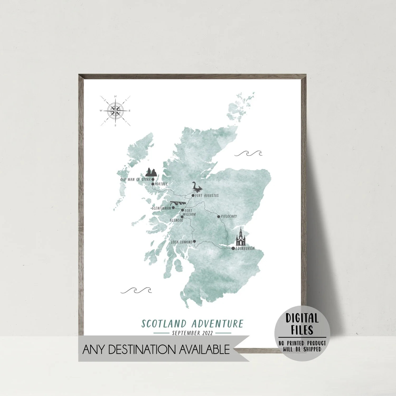 Personalized Scotland Road Trip Map scotland Travel Map Print personalized Gift For Traveler custom Travel Map scotland Print digital FILE Etsy