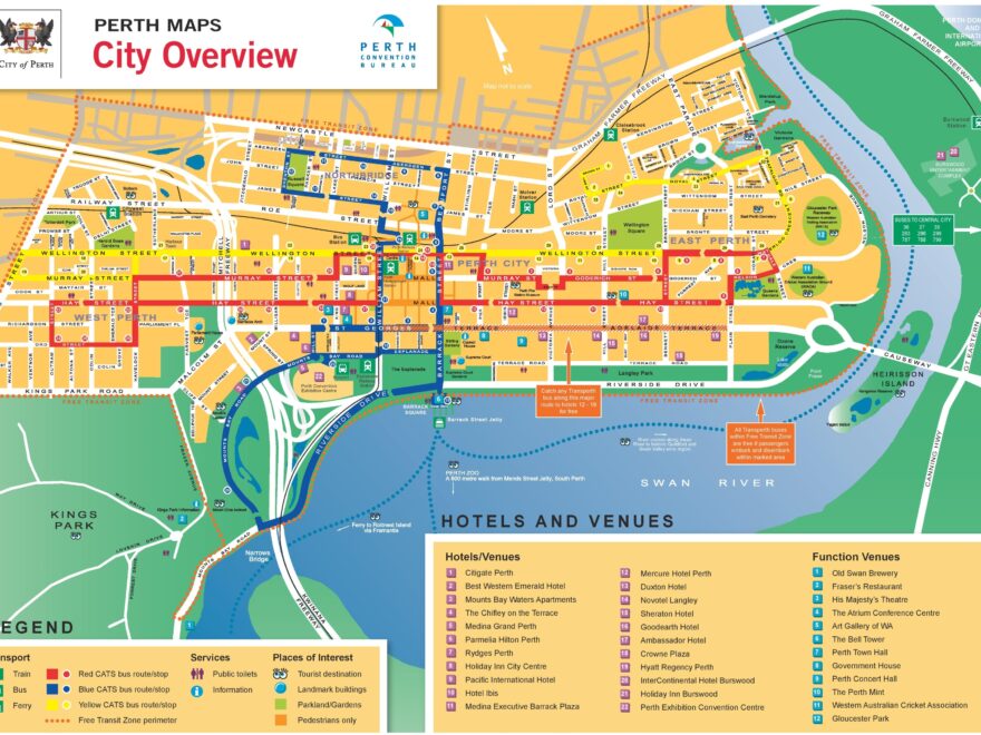 Perth CBD Map Ontheworldmap