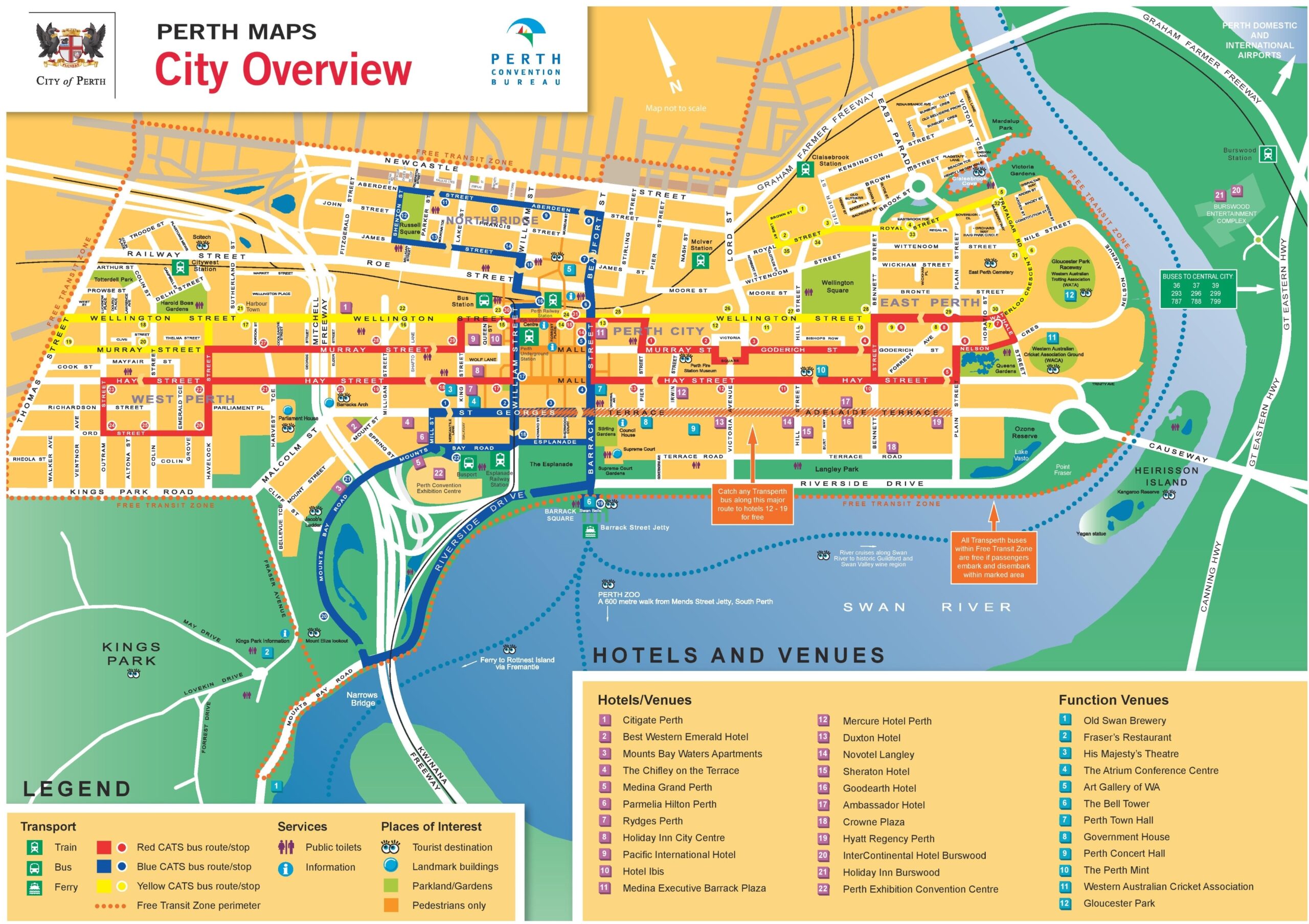Perth CBD Map Ontheworldmap