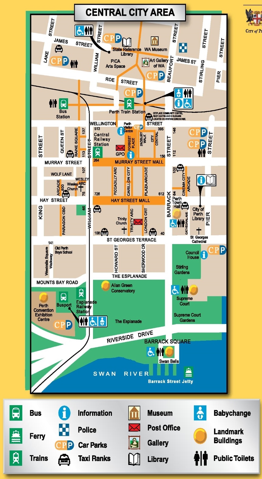 Perth Cbd Map Printable