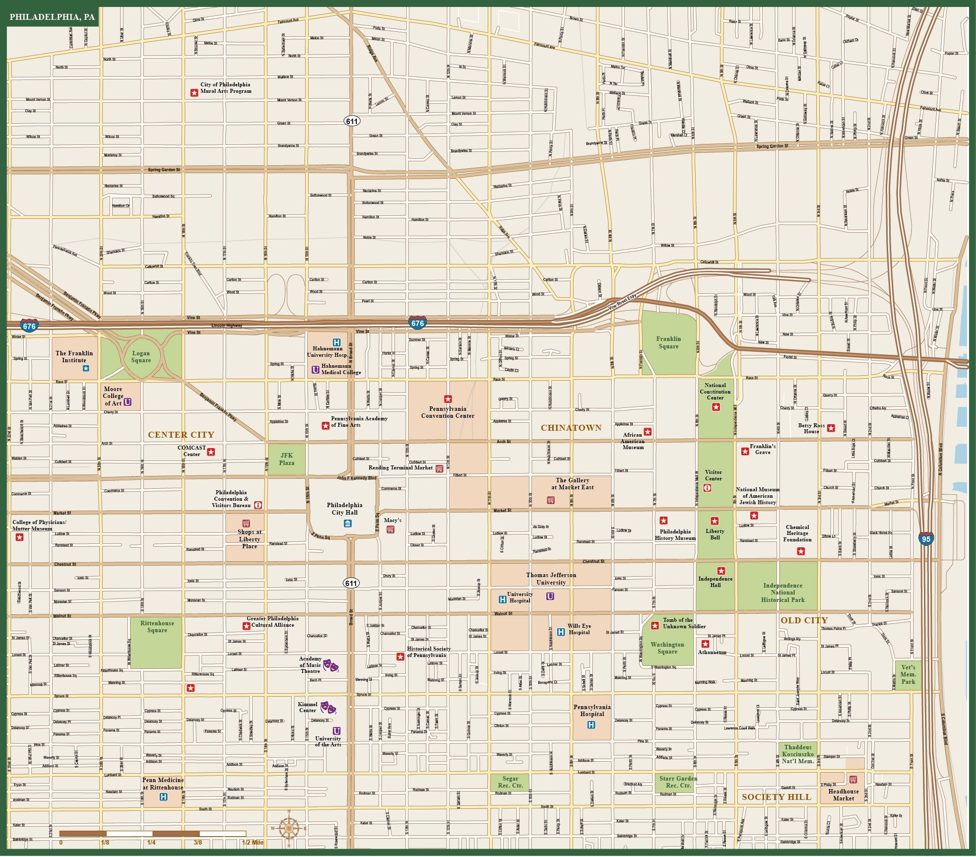 Printable Map Center City Philadelphis Printable Map Center City Philadelphis