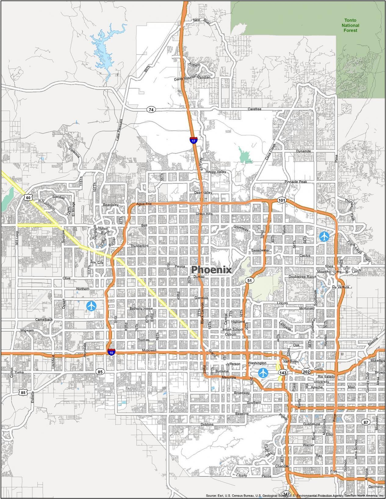 Free Printable Arizona City Map
