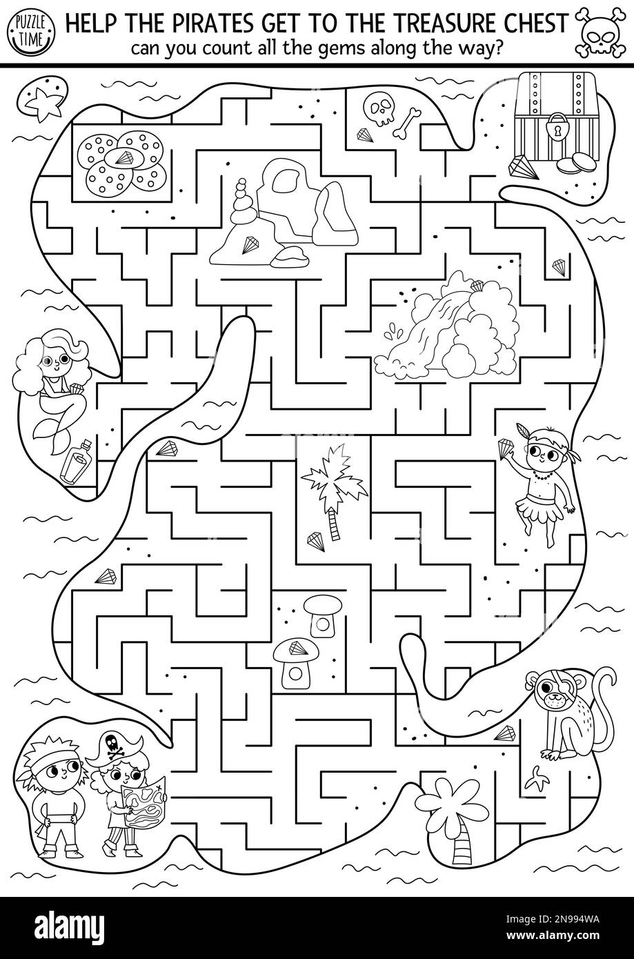 Printable Pirate Treasure Map Maze